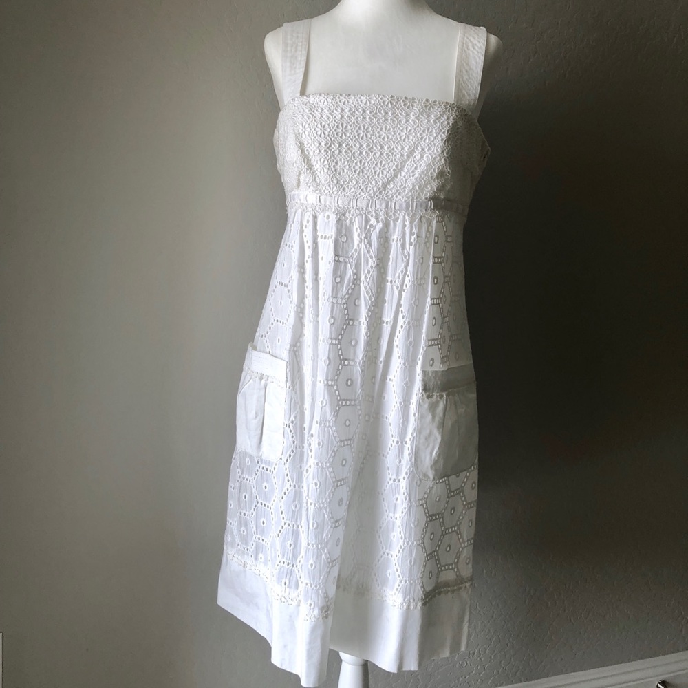 NWT LAUNDRY by Shelli Segal White Eyelet Dress